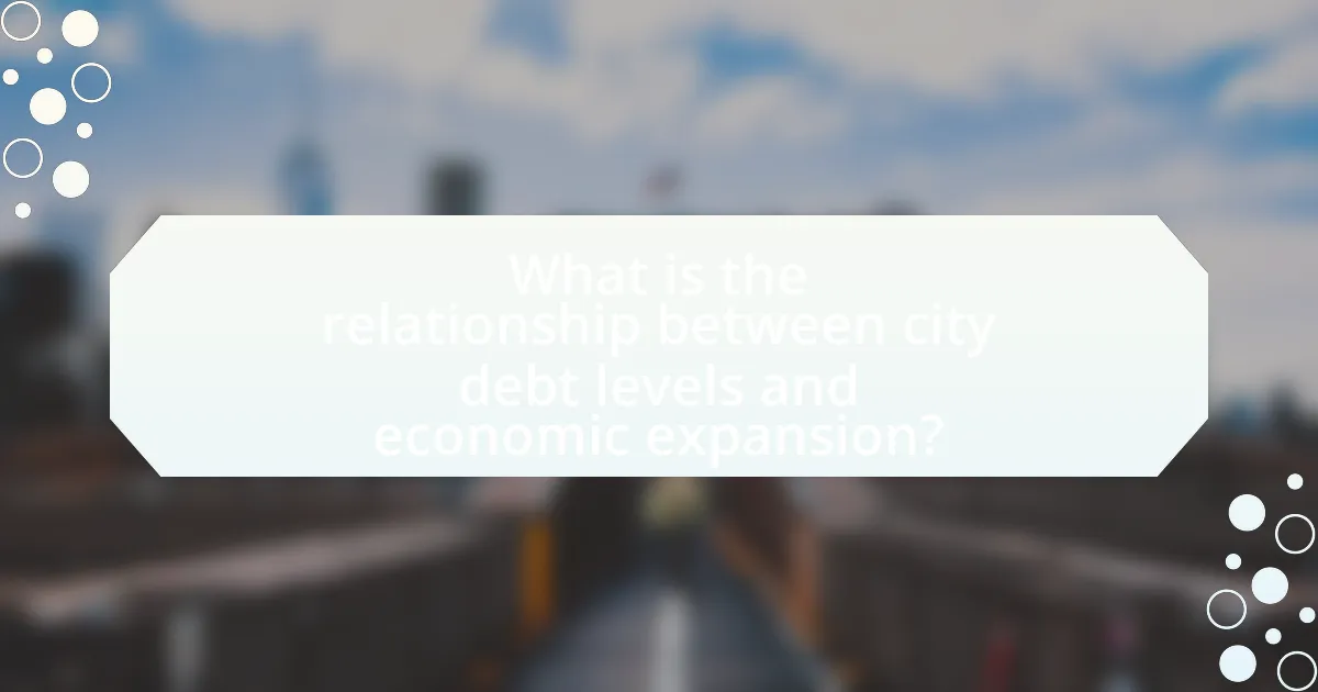 What is the relationship between city debt levels and economic expansion?